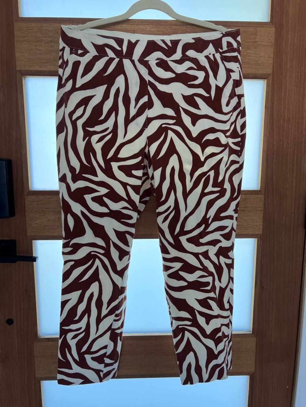 ***SOLD***Spanx Polished On-the-Go Ankle  Pants in the "Clay Zebra Stripe"